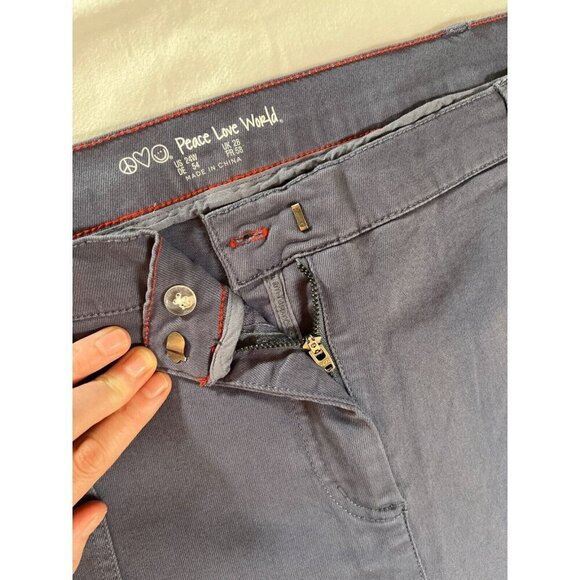 Peace Love World Purple Wide Leg‎ Crop Jeans Raw Hem Size 24W NWOT - Picture 5 of 9